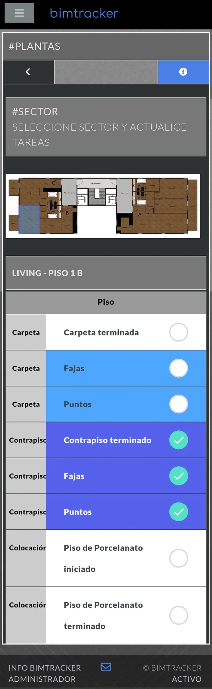 2) Control por planta, tareas a verificar